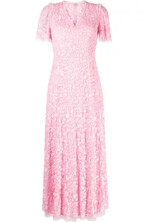 Needle & Thread Short-sleeve V-neck dress - Pink