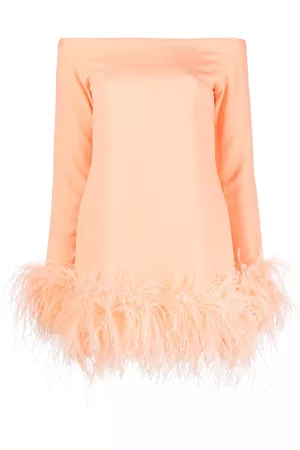 ‎Taller Marmo‎ Kika feather-trimmed minidress - Orange