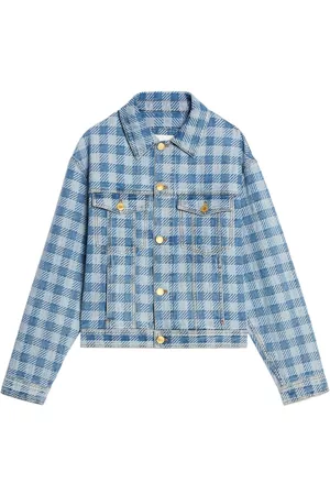 Ami Denim Jackets - Check-pattern denim jacket - Blue