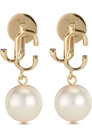 Jimmy Choo Logo-lettering pearl earrings