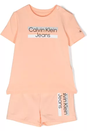 Calvin Klein Logo print short set - Orange