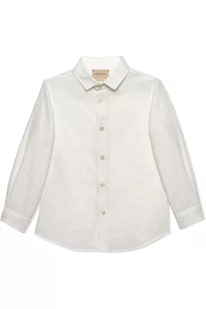 Gucci Boys Shirts - Double G jacquard shirt - White