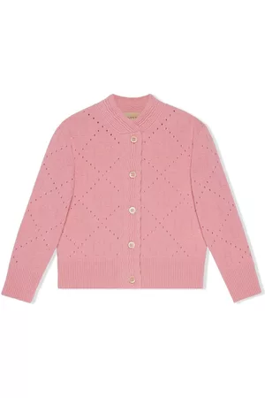 Gucci Sweatshirts - Double-G knitted cardigan - Pink