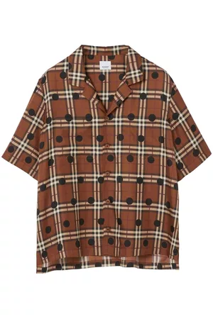 Burberry Men Pajamas - Vintage Check pyjama silk shirt - Brown