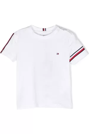 Tommy Hilfiger Short Sleeved T-Shirts - Logo-embroidered short-sleeve T-shirt - White