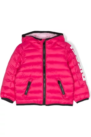 Diesel Puffer Jackets - Logo-print padded jacket - Pink