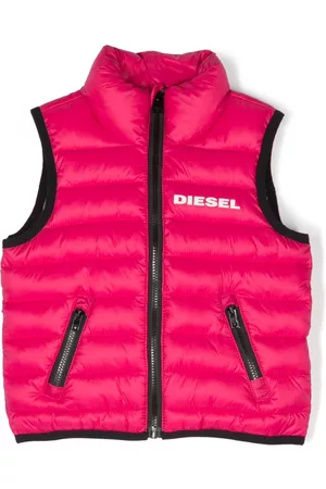 Diesel Gilets - Logo-print padded gilet - Pink