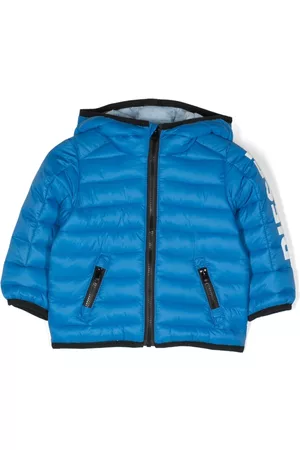Diesel Puffer Jackets - Logo-print padded jacket - Blue