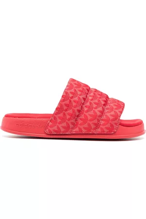 adidas Women Sandals - Floral-print padded slides - Red
