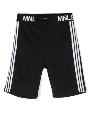 MONNALISA Boys Sports Shorts - Logo-waistband sports shorts - Black