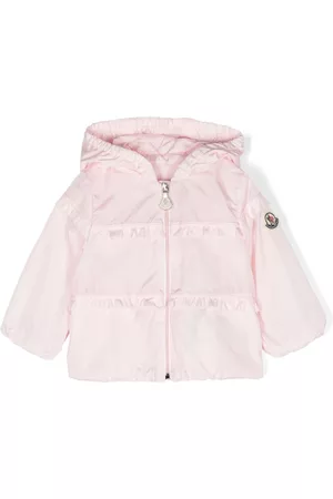 Moncler Bomber Jackets - Ruffle-detail hooded jacket - Pink