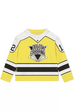 Dolce & Gabbana Boys Hoodies - Logo-print sweatshirt - Yellow