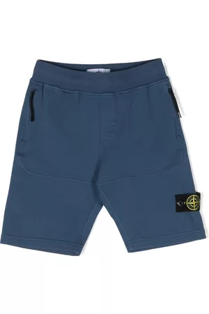 Stone Island Shorts - Side logo-patch shorts - Blue