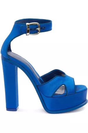 Alexander McQueen Women Platform Sandals - Platform-sole Butterfly sandals - Blue