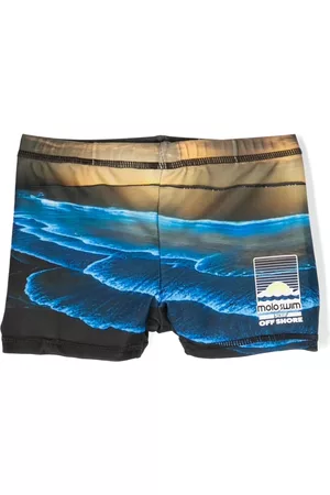 Molo Boys Swim Shorts - Ocean-motif swim trunks - Blue