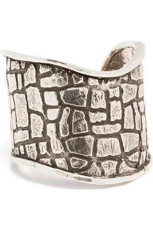 Gas Bijoux Men Rings - Wild engraved cuff ring - Silver