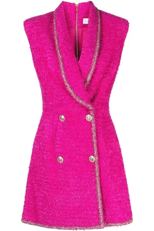 Rebecca Vallance Women Sleeveless Dresses - Palais tweed sleeveless blazer dress - Pink