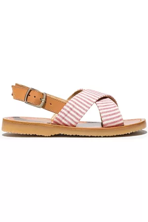 BONPOINT Sandals - Striped leather sandals - Red