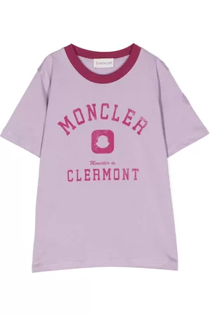 Moncler Girls Short Sleeved T-Shirts - Logo print short-sleeve T-shirt - Purple