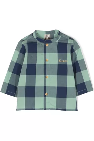 BONTON Shirts - Gingham-checked cotton shirt - Green
