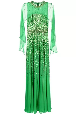 Jenny Packham Women Evening Dresses - Embellished cape-design dress - Green