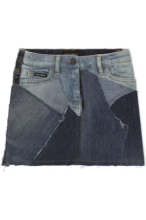 Dolce & Gabbana Distressed patchwork-denim miniskirt