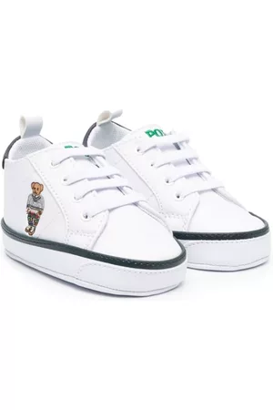 Ralph Lauren Low Top Sneakers - Logo-embroidered low-top sneakers - White