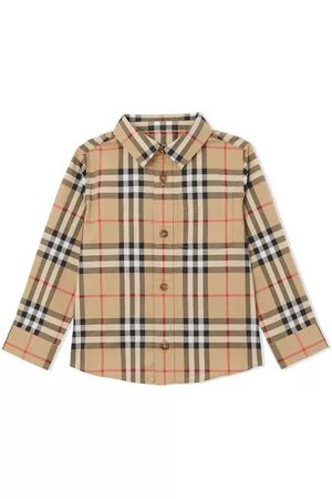 Burberry Long Sleeved Shirts - Vintage Check long-sleeve shirt - Neutrals