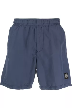 Stone Island Men Sports Shorts - Logo-patch mini shorts - Blue