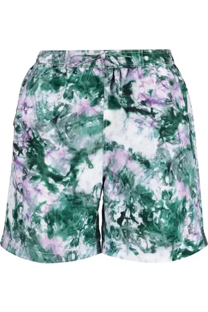 Isabel Marant Men Swim Shorts - Tie-dye print swim shorts - Green