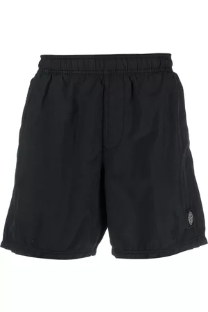 Stone Island Men Sports Shorts - Logo-patch mini shorts - Black