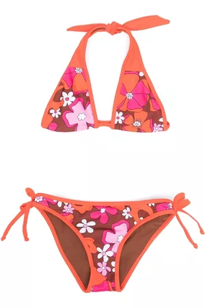 MC2 SAINT BARTH Girls Bikini Sets - Floral-print bikini set - Red