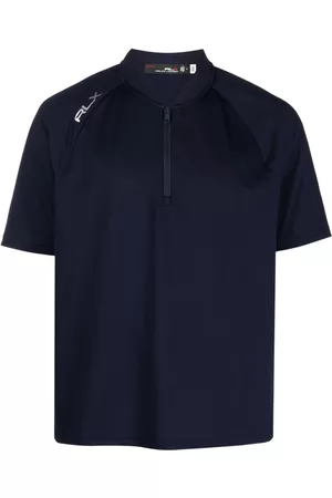 Ralph Lauren Men Polo T-Shirts - Zipped performance polo T-shirt - Blue