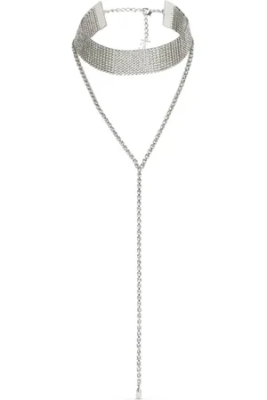 Jimmy Choo Saeda crystal-embellished chain necklace