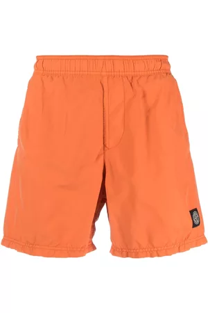 Stone Island Men Sports Shorts - Logo-patch mini shorts - Orange