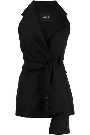 GOEN.J Knot-detailing sleeveless blazer