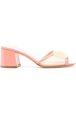 Rupert Sanderson Rounded-plaque mid-heel sandals