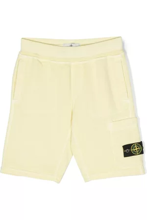 Stone Island Boys Shorts - Compass-patch cargo shorts - Yellow