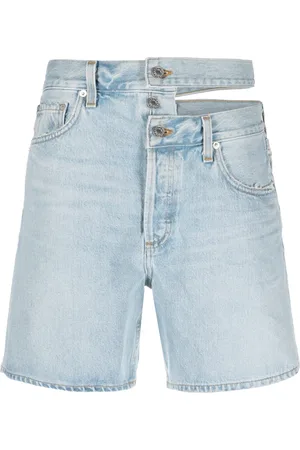 AGOLDE Asymmetric denim shorts