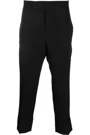 SAPIO Men Formal Pants - Cropped wool trousers - Black