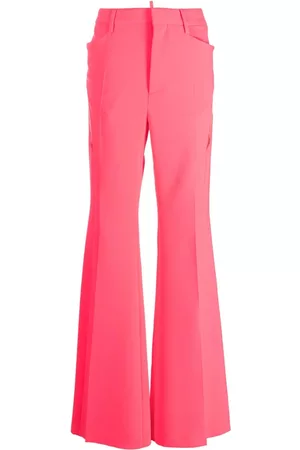Dsquared2 Women Wide Leg Pants - Cut-out mesh detail flared trousers - Pink