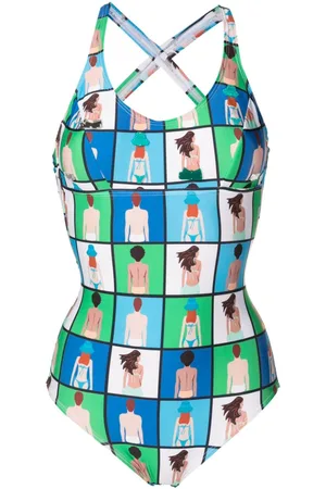 AMIR SLAMA All-over graphic-print swimsuit