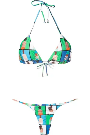 AMIR SLAMA Graphic-print two-piece bikini set