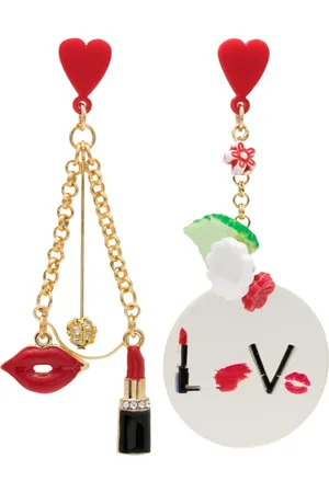 AMIR SLAMA Charm-detail asymmetric earrings