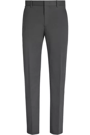 Z Zegna Men Formal Pants - Tailored tapered-leg trousers - Grey