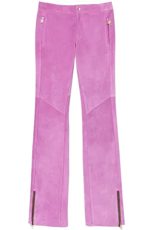 Puccini Zip-cuff suede flared trousers