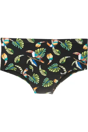 AMIR SLAMA Tropical-print swim trunks