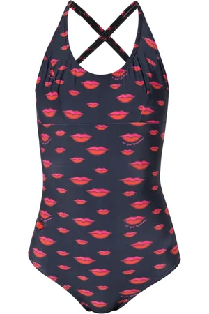 AMIR SLAMA Lip-print cut-out swimsuit
