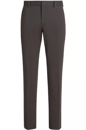 Z Zegna Men Formal Pants - Tailored tapered-leg trousers - Brown