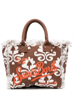 MC2 SAINT BARTH Women Beach Bags - Colette ikat-print beach bag - Brown